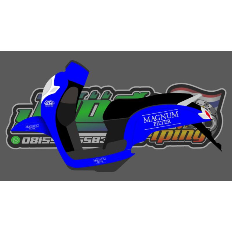 STRIPING STICKER SCOOPY NEW MAGNUM FILTER 234 TRANSPARAN UV