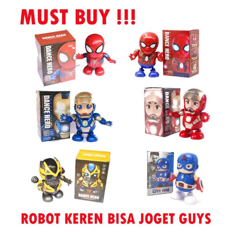 TERBARU MAINAN MURAH ANAK DANCE HERO IRON MEN KAPTEN AMERIKA  BUMBLEBEE CATTLE