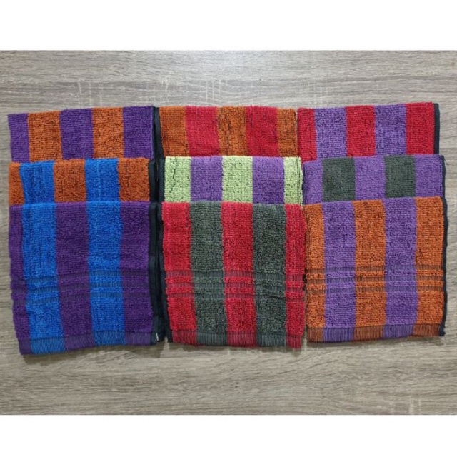 sapu tangan handuk kecil muka uk.35x35cm handuk wajah salur lembut - RANDOM