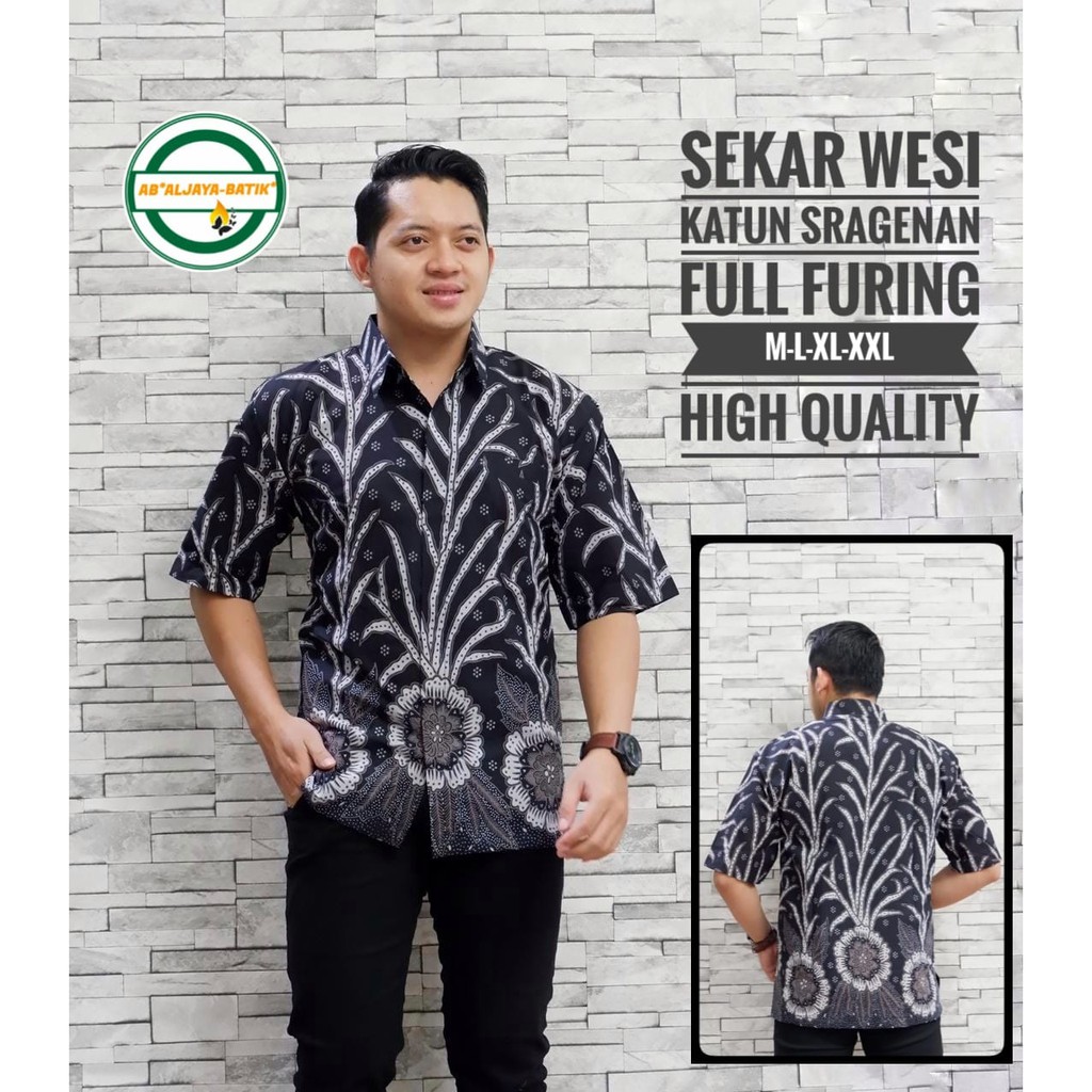 SEKAR WESI Baju Kemeja Batik Pria Solo Premium Modern Lengan Pendek Katun FULL FURING Aljaya Perwira Mahesa Hanung Jayanegara Kencono ungu suket segoro peksi seling batik keris solo asli arieswara