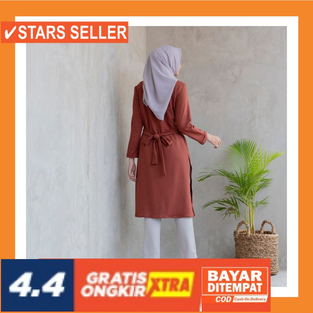 BAJU FASHION MUSLIM LEBARAN PANDS GAMIS MURAH WANITA/ alisha plain teracota
