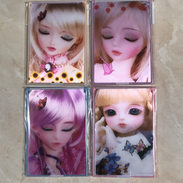 Cermin Kaca Kecil Mini Makeup Lipat Portable Karakter 3D lucu Serbaguna