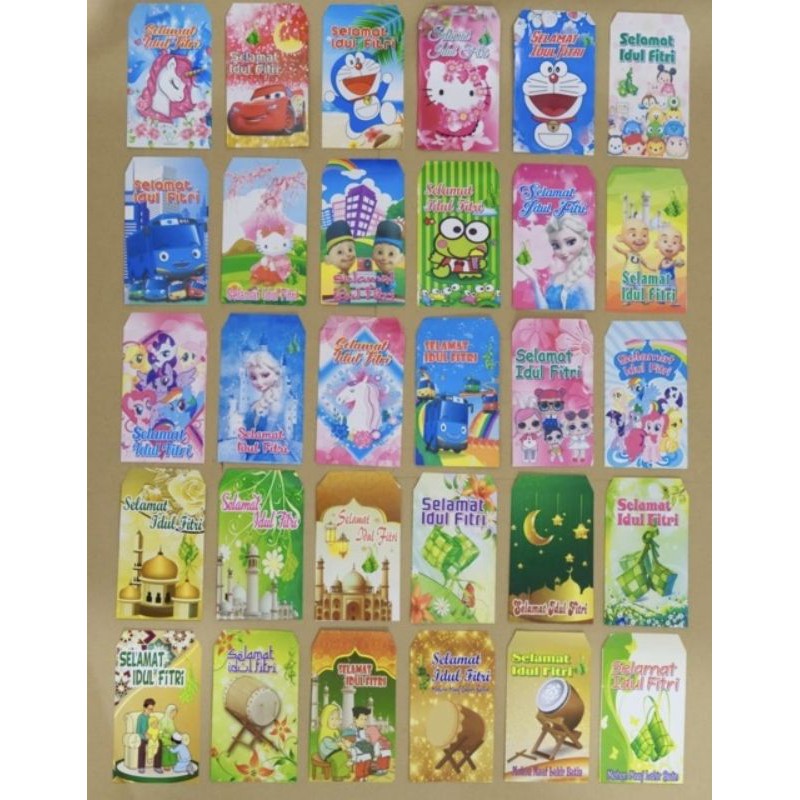 

Amplop Lebaran Karakter 7x12 isi 1pc 10amplop