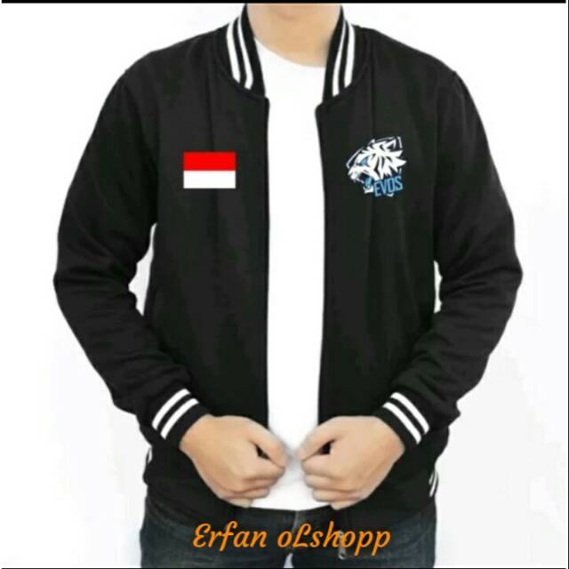 Jaket Zipper Bomber Model Varaity Evos Roar Gaming