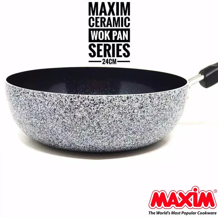 PAKET ISI 3 PCS MAXIM NEOSTONE DEEP WOK 24 CM+KOMPOR PORTABLE+GAS KALENG KOMPLIT