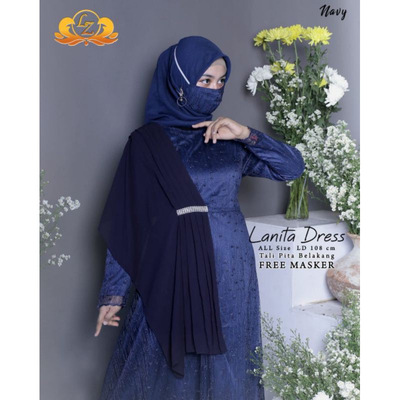 Gamis modern brokat tulle sabyan / gamis terbaru / gamis pesta / new normal