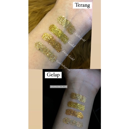 4 WARNA GLITTER GOLD KEHALUSAN 1/128 (0,2mm) ISI 10GR GLITTER HENNA GLITTER KOSMETIK