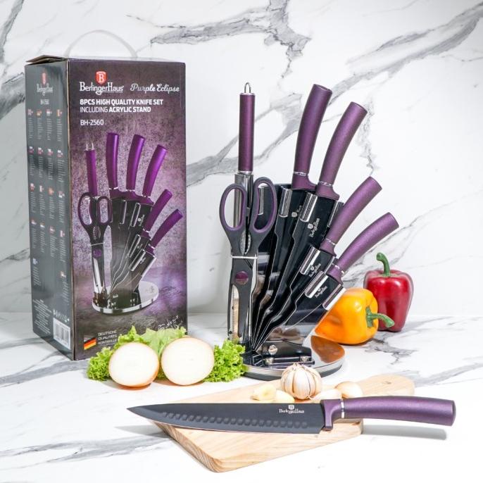 

Berlinger Haus 8 Pcs Knife Set With Acrylic Stand - Purple Hildawatimore