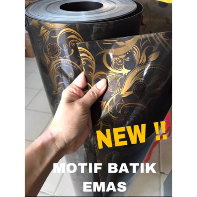 NEW  Plastik Penutup Pagar motif BATIK EMAS , back Ground Hitam . MEWAH Ellegance . Fibre pagar