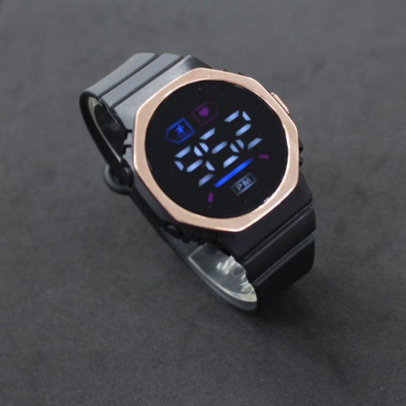 Jam tangan LED WATCH Digital wanita A9 octagon Colorfull