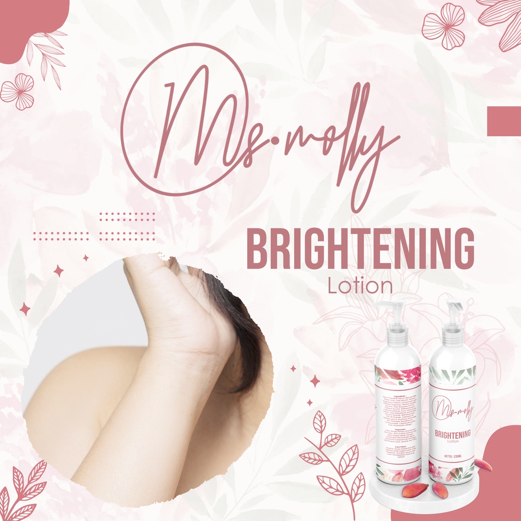 Brightening Lotion MS Molly Pemutih Kulit Wajah &amp; Badan Sunsscreen SPF Pelembap Tubuh mencerahkan kulit