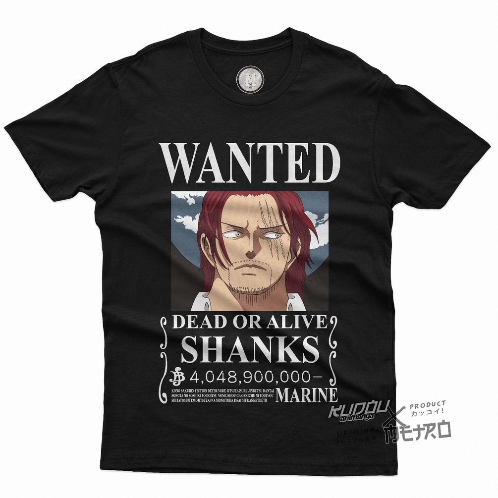 Tshirt Shanks Wanted Anime Manga One Piece Premium Unisex