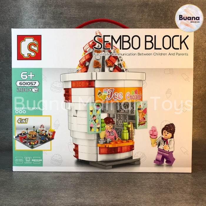 BRICKS SEMBO RESTAURANT FASTFOOD CHAIN BRICK CREATE BUILDING MODEL MAINAN EDUKASI ANAK COWO CEWE 601055