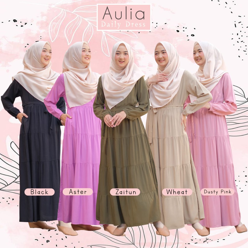 D'ZEERA GAMIS WANITA AULIA DAILY DRESS ONLY MODEL REMPLE KEKINIAN SIMPLE ELEGANT BAHAN RAYON