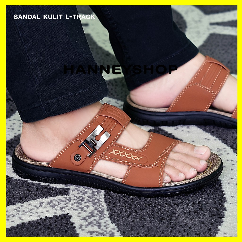 Sandal davis03 Sandal pria dewasa model slop nyaman dan milenial Upper kulit snadal lebaran keren pria slide terlaris flip flop ringan