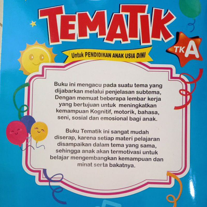 Buku Tematik Kendaraan TK A Untuk Pendidikan Usia Dini