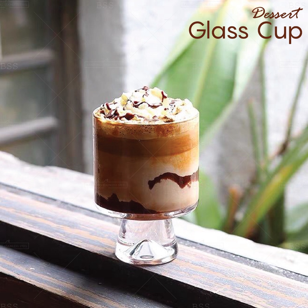 Gelas Dessert Es Krim 230ml cafe kaca aesthetic Kristal Lucu Kopi Cangkir Cantik Jus ice cream cup