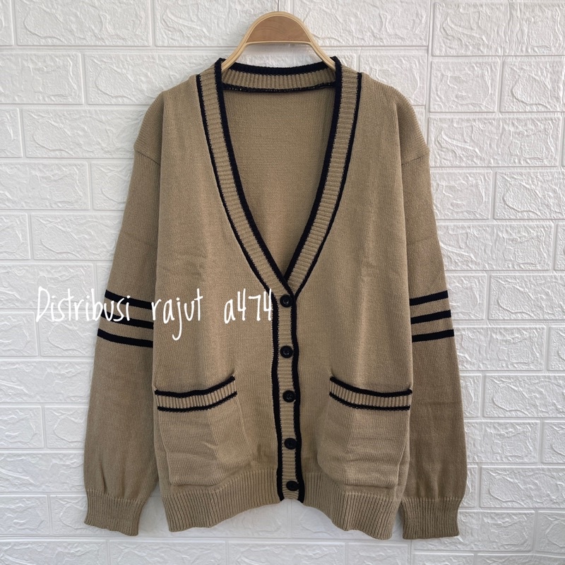 CARDY RAJUT KANCING KOREA OVERSIZE MOTIF UNISEX CWEK CWOK PANJANG 70 CM