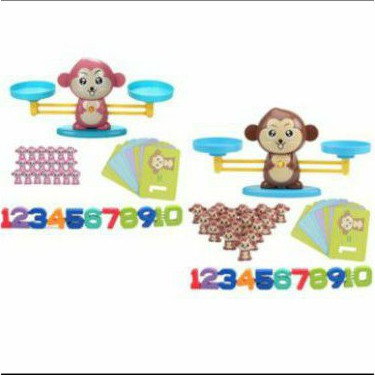 Mainan edukasi matematika timbangan anak Mainan Monkey Balance Math Toy Belajar berhitung Matematika