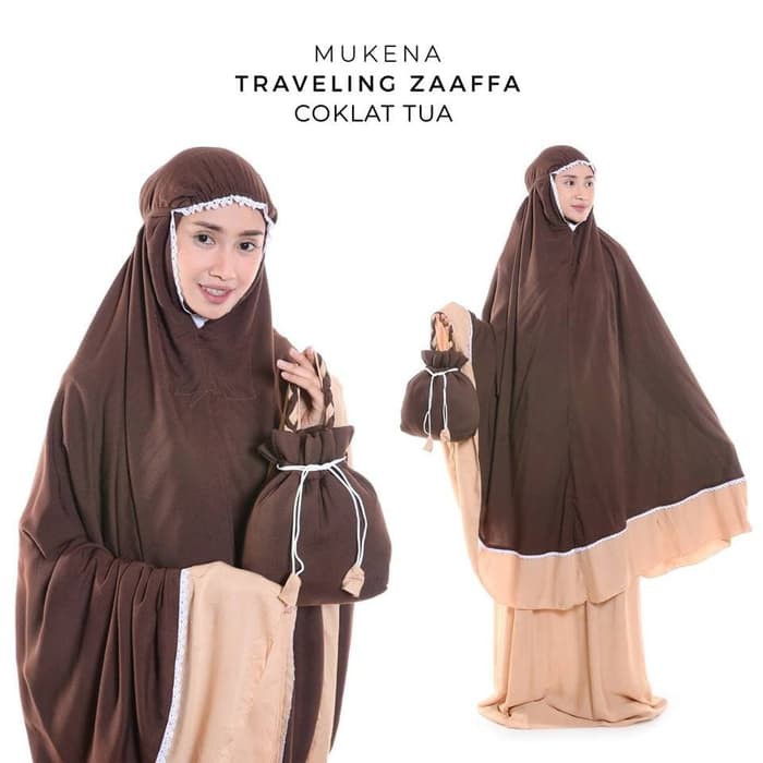 MUKENA DEWASA ZAAFFA COKLAT TUA