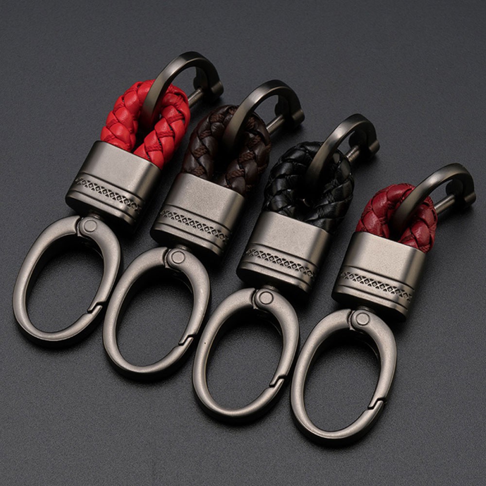 1 PCS Modern Kulit Weave Kait Tali Mobil Remote Pendek Keychain Keyrings Keychain Buatan Tangan