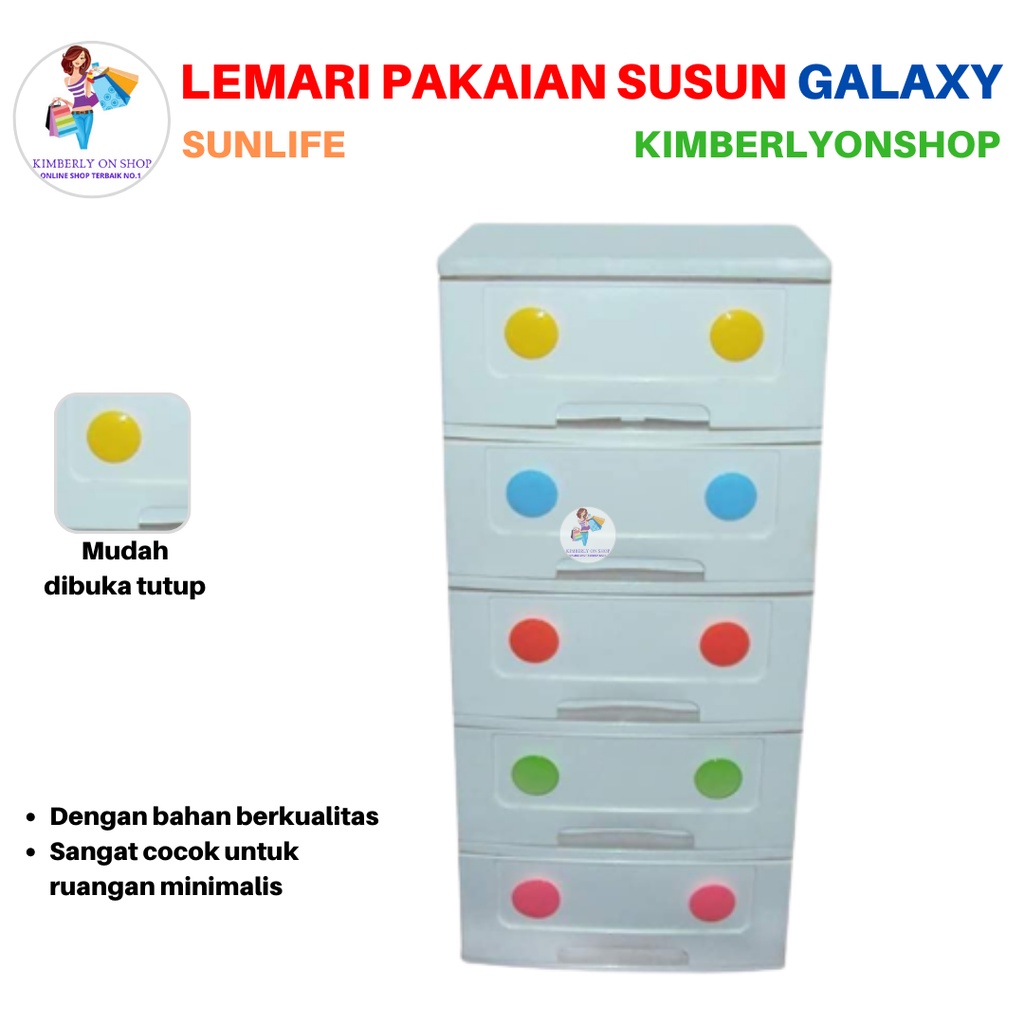 Lemari Pakaian Susun Laci Galaxy Premium Plastik 869 Sunlife