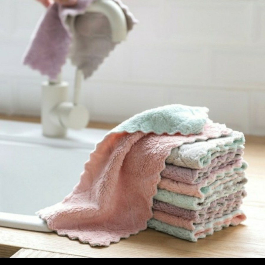 Kain Lap Microfiber Dapur cuci hand towel serbaguna Anti Minyak 14x21