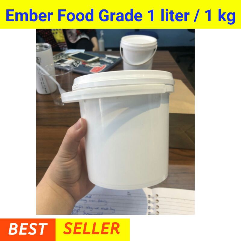 Ember Plastik Food Grade Foodgrade 1 Liter 1 Kg 1kg Pail Makanan Ember Es Krim Baru Bukan Bekas Cat