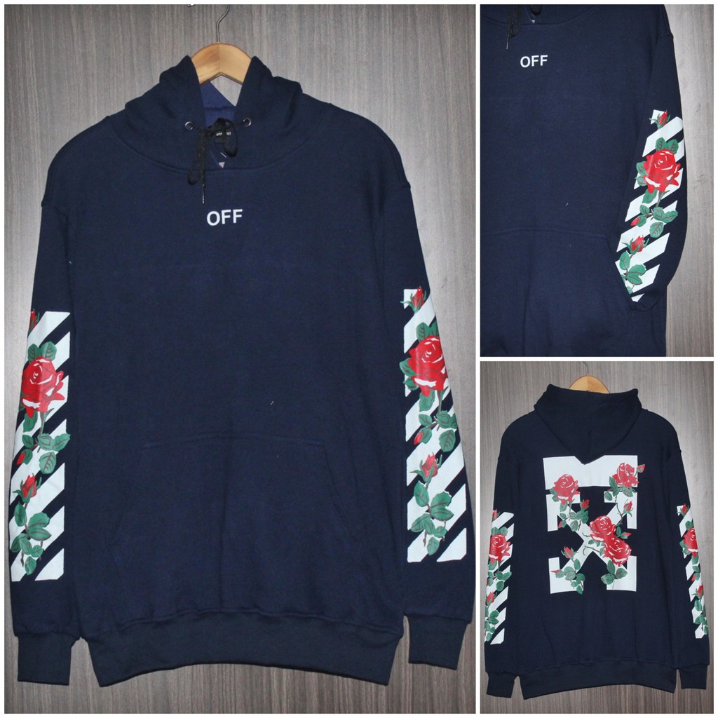 OFF WHITE ROSE Jaket Sweater Hoodie Pullover