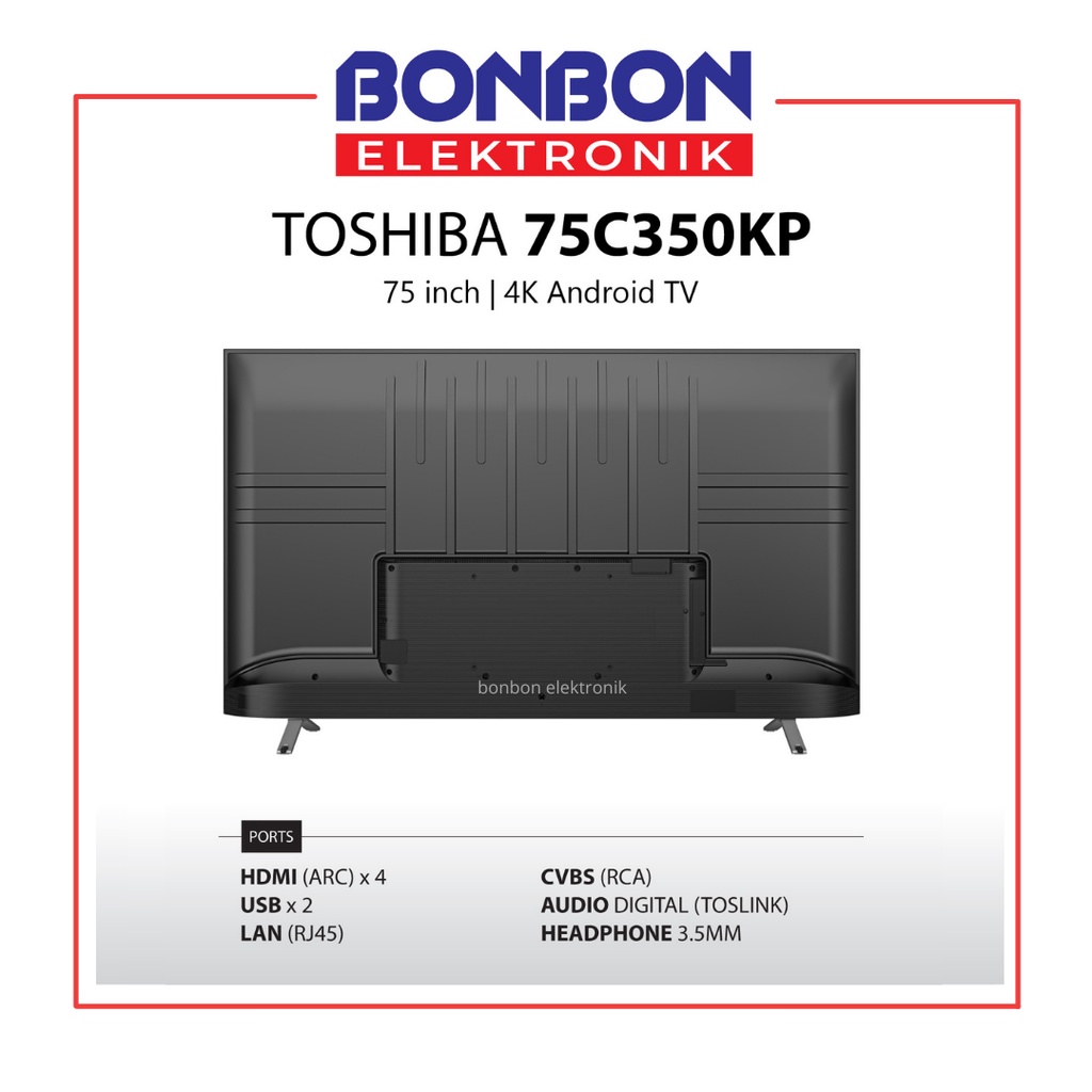 Toshiba LED Smart Android TV 75 Inch 75C350KP UHD 4K HDR