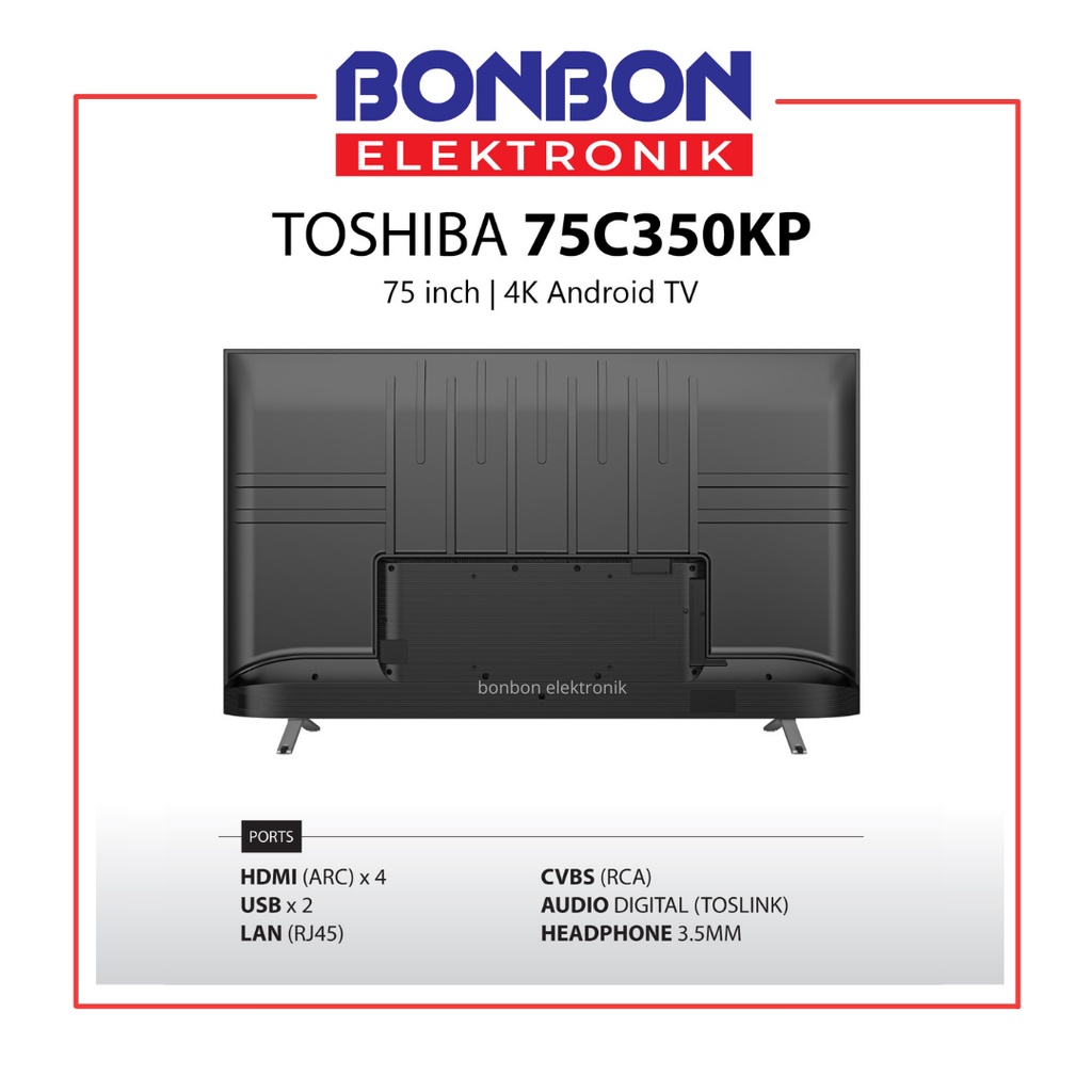 Toshiba LED Smart Android TV 75 Inch 75C350KP UHD 4K HDR