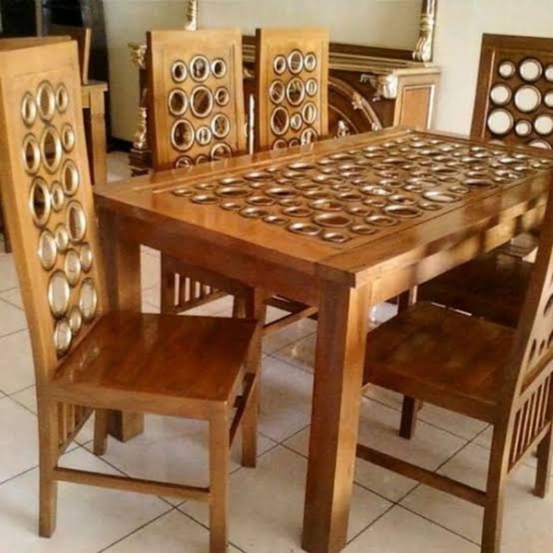 kursi makan donat kursi 6 kayu jati mebel jepara