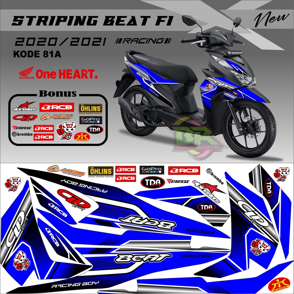 Striping Beat New 2020-2023 Stiker Lis Beat New Variasi kode 81