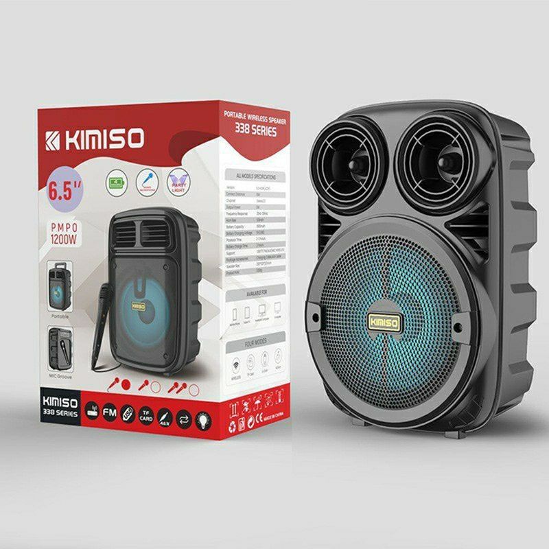 Speaker Bluetooth 3381/338 Bonus Mic 6,5Inci/Salon Aktif Portable Radio Fm/Speaker Wireless Led