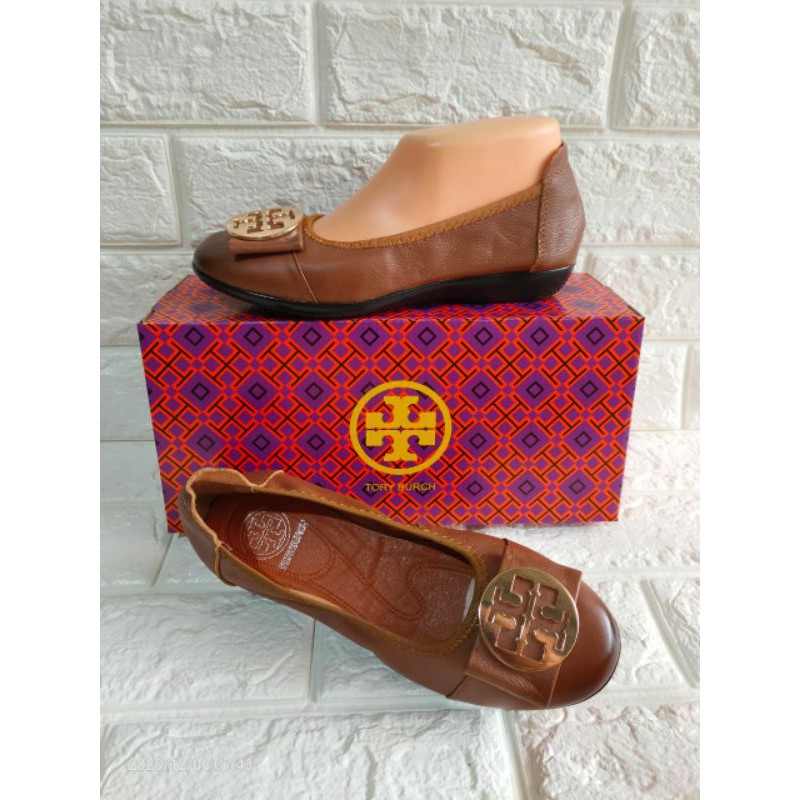 Tory burch flat logo / Sepatu tory flat