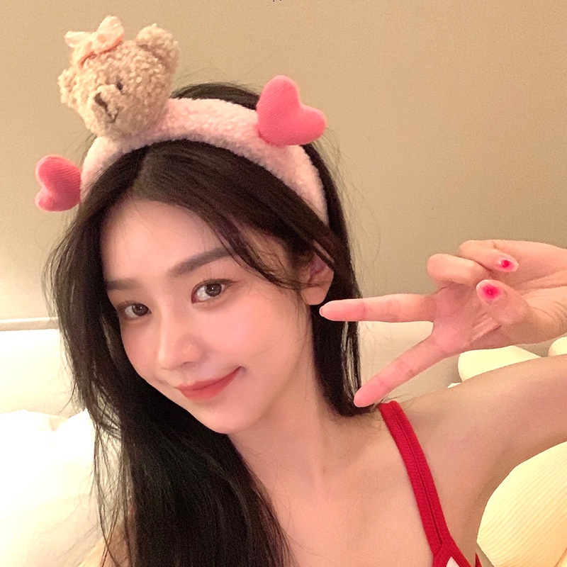 Bando Ikat Kepala Multi-gaya gaya kartun lucu Mini Mickey beruang kepiting lobak kartun gaya ledakan terbatas cuci muka dengan gadis menekan pita rambut Bandana bando Jepit Rambut Headband