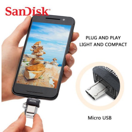 FLASH DISK OTG M3.0 GOLD SANDISK 64GB BLACK (SPECIAL EDITION) / FLASHDISK OTG 64GB