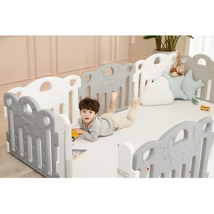 Alzipmat Baby Room Fence 10P Pagar Bayi Anak - GREY