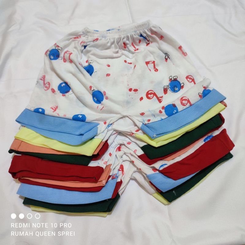 12 Pcs Celana Bayi Pendek Murah Lusinan Celana Bayi Warna dan Putih