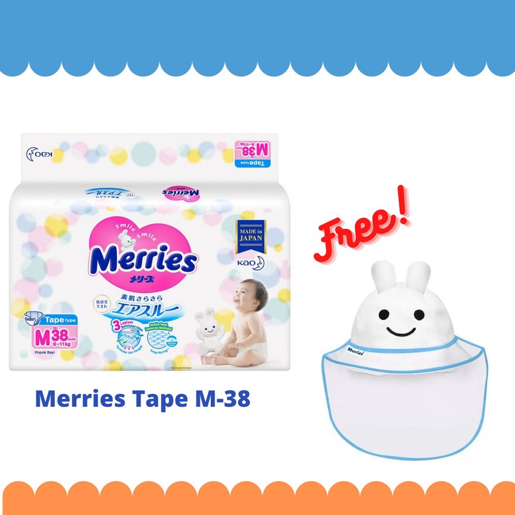 MERRIES Tape Premium Perekat Popok Bayi Diaper NB24 NB 24 S24 S 24 M22 M 22 M38 M 38 / L 32 L32