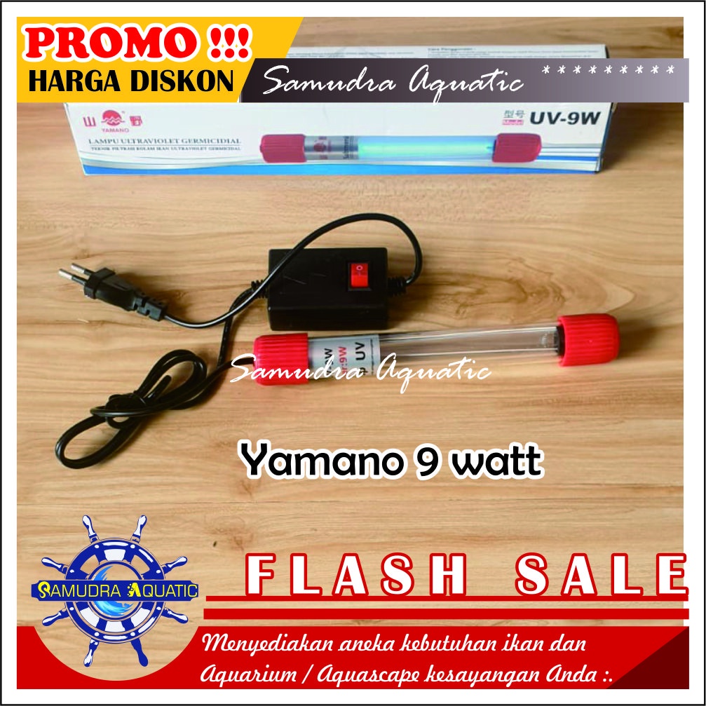 Lampu Aquarium UV 9 WATT Lampu Ultraviolet,  UV Lamp Ultra Violet (GRATIS Buble dan Kardus)