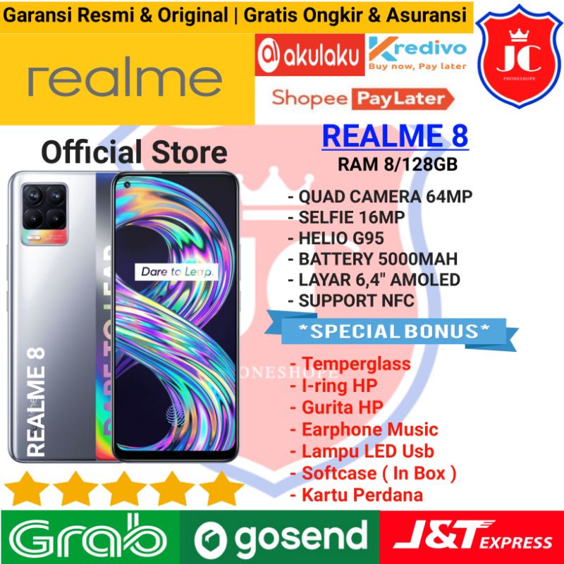 REALME 8 NFC 4G RAM 8/128GB GARANSI RESMI - BONUS