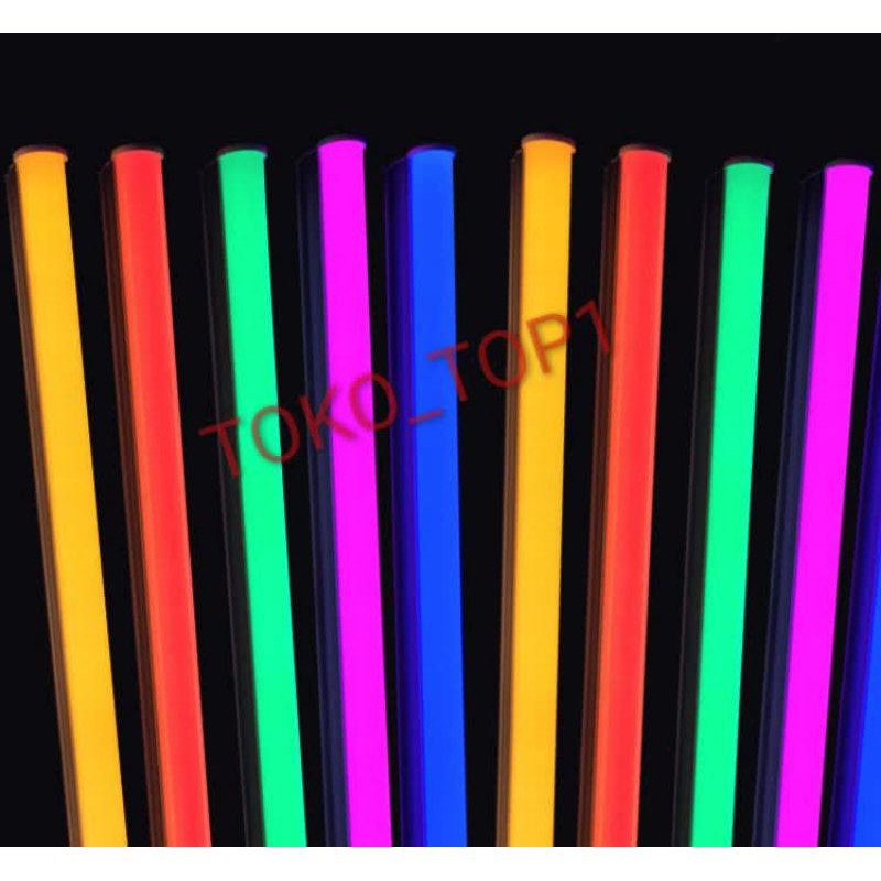 lampu tl neon t5 led 18w 120cm tube warna warni