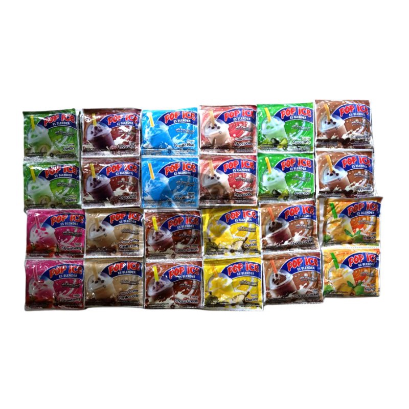 Pop Ice Es Blender Renceng 25gr Isi 10pc Sachet Minuman Bubuk All Varian