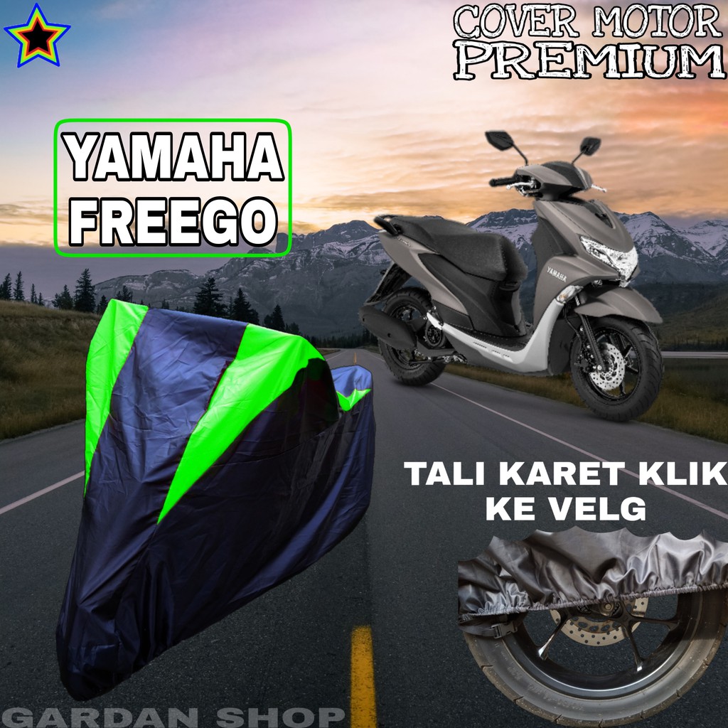 Sarung Motor YAMAHA FREEGO Hitam HIJAU Body Cover Penutup Pelindung Motor Freego PREMIUM