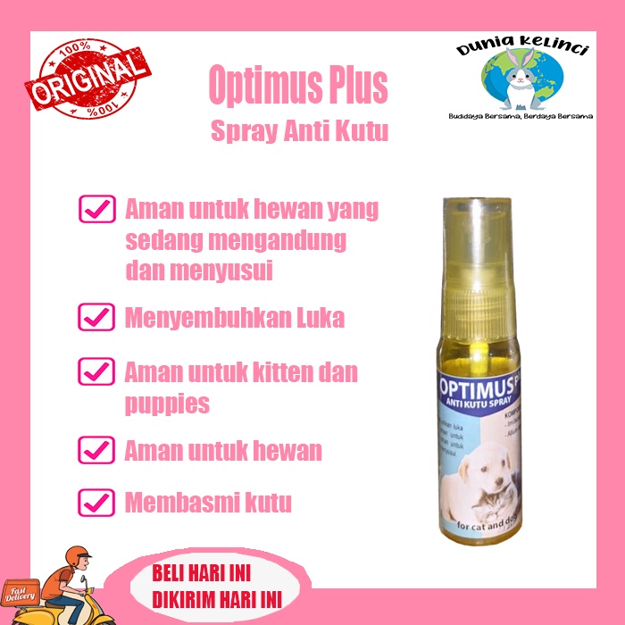 Obat Kutu Kucing Optimus Plus Spray Cat Pembasmi Telur Larva Kutu Telur Kutu