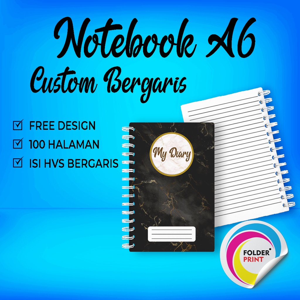 Notes Custom Bergaris Block Note A6 Spiral 100 Halaman