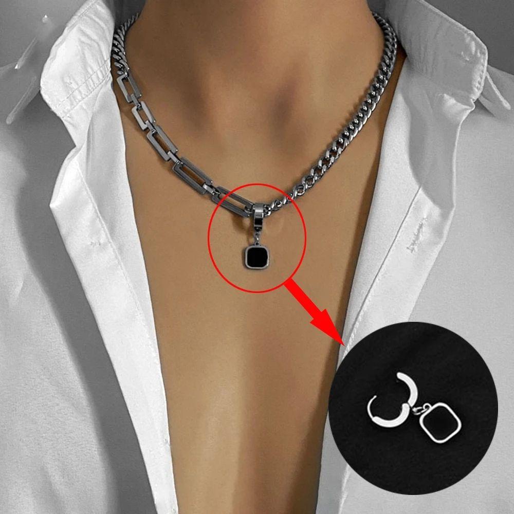 Mxbeauty Kalung Pria Keren Hadiah Teman Untuk Dewasa Punk Splicing Rantai Titanium Steel Woman Necklaces