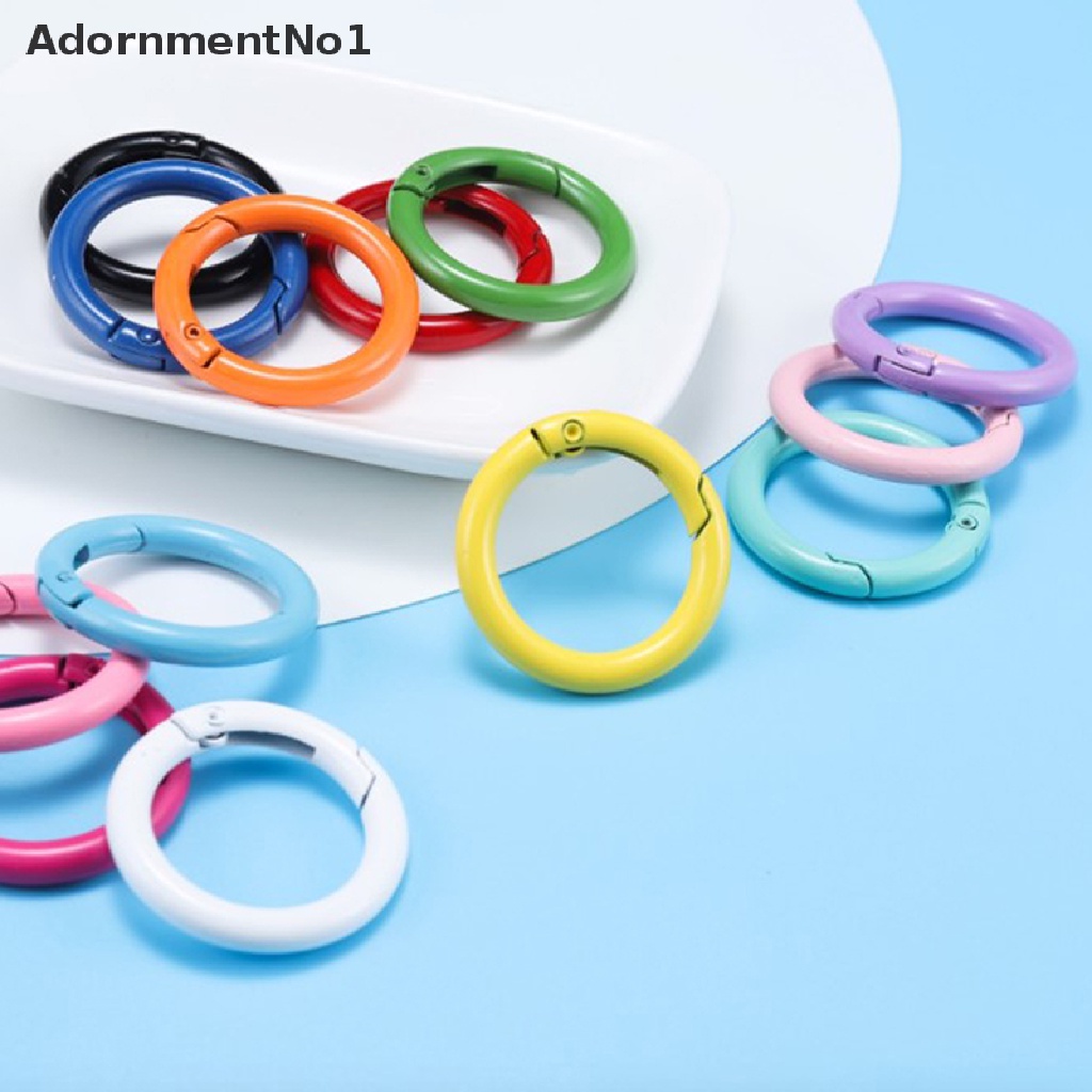 [AdornmentNo1] 10Pcs/lot Metal Spring Gate O Ring Openable Round Carabiner Keychain [new]