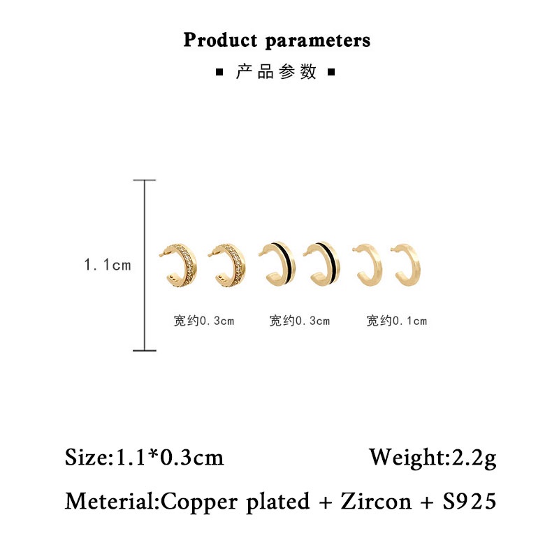 Shuling S925 silver needle Fashion Hoop Earrings Women Earrings Set Diamond Super Cute Zircon Earrings